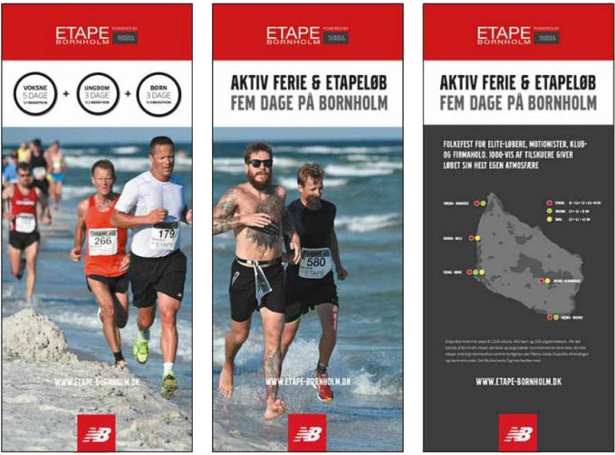 Tre roll ups til Etape Bornholm.